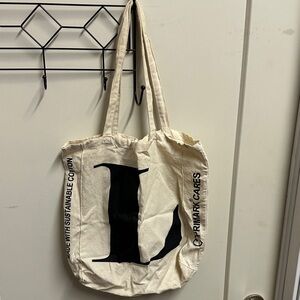 Primark Natural Canvas Tote with Black Print